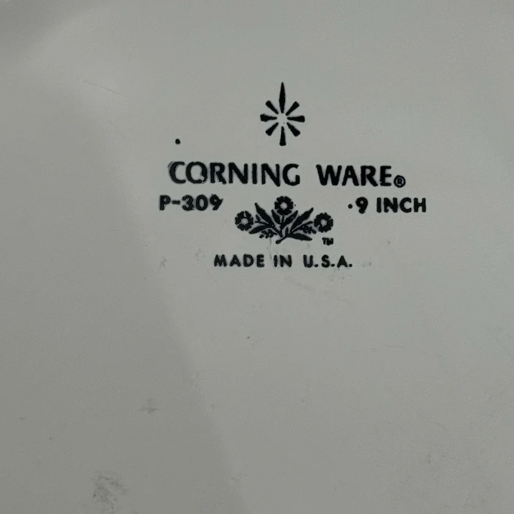 Corning Ware Blue Cornflower Pie Plate 9